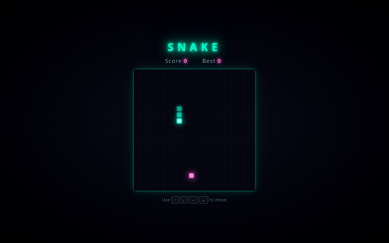 Neon snake game built by Grok 4.5